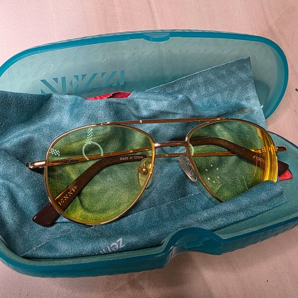 Zenni Optical Gold Aviator Frames Only 419014 Retro Double Bridge Eye Glasses D1